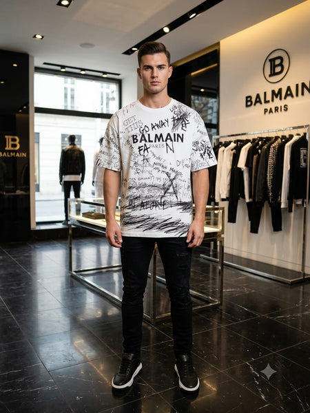 Elegant Brand Signature Streetwear Over sized T-Shirt