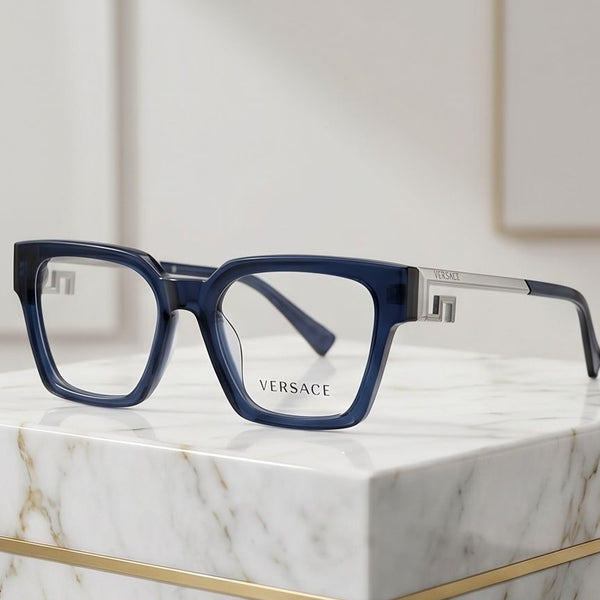 Luxury Square Eyeglasses Frame with  Metal TemplesPremium Unisex Eyewear