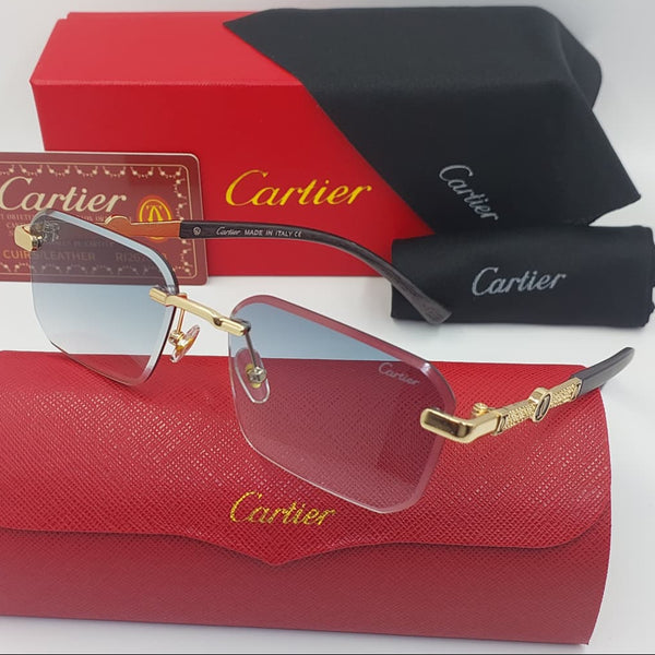 Luxury Rimless Gradient Sunglasses with Gold Frame