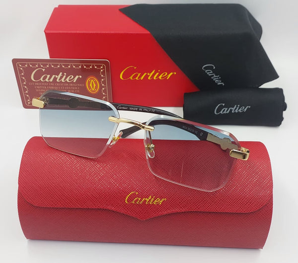 Luxury Rimless Gradient Sunglasses with Gold Frame