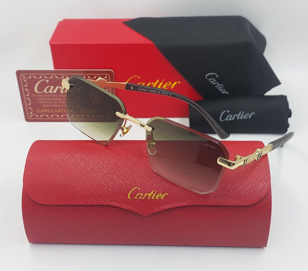 Luxury Rimless Gradient Sunglasses with Gold Frame