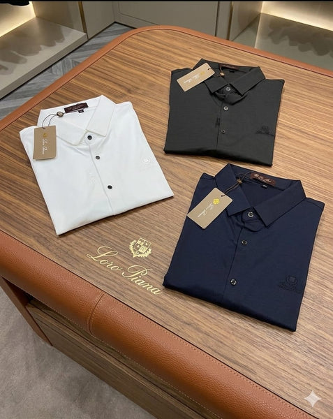 Premium Embroidered Logo Full Sleeve Polo Shirt for Men