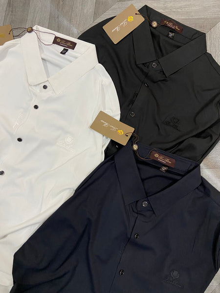 Premium Embroidered Logo Full Sleeve Polo Shirt for Men