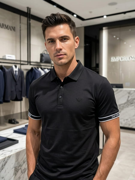 Exclusive Branded  Men's Premium Black Polo T-Shirt with Signature Logo