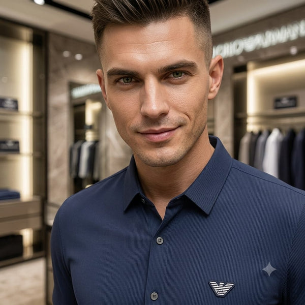 Premium Blue Half Sleeve Shirt – Elegant Everyday Wear