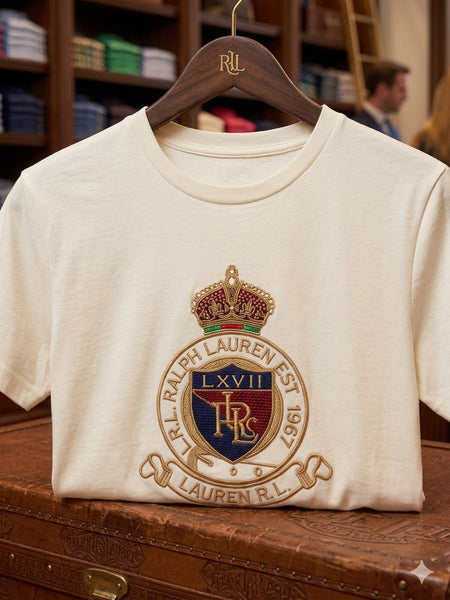 Women's Premium Cream Crest Logo T-Shirt