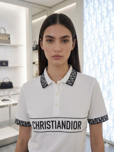 Women's Premium White Polo T-Shirt & Black Track Pant Co-Ord Set