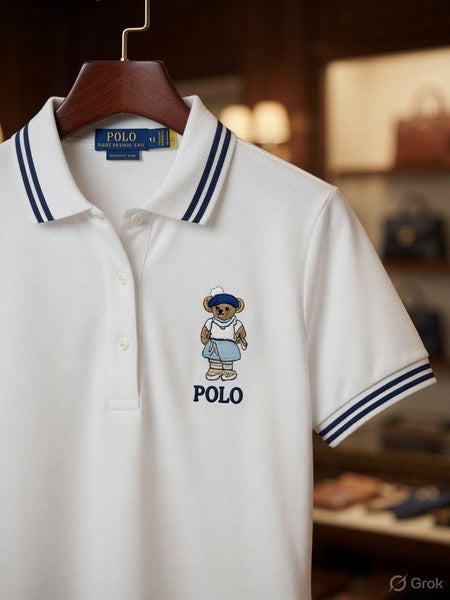 Premium White Short Sleeve Polo Dress for Women