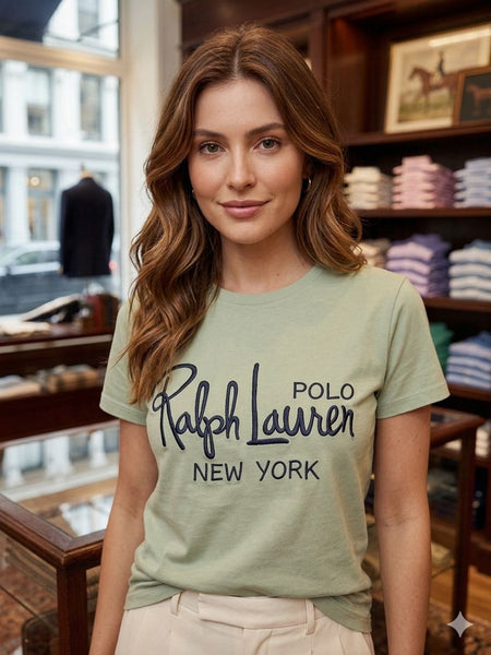 Women's Premium Sage Green Logo Graphic T-Shirt