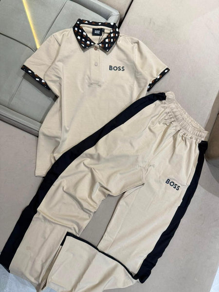 Premium Women's  Polo T-Shirt &  Track Pants Co-Ord Set