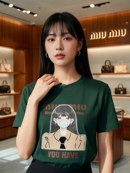 Premium Women's Graphic T-Shirt Casual Printed Tee