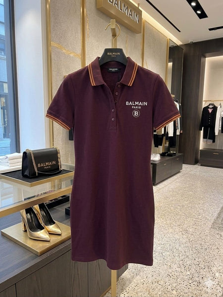Premium Maroon Polo T-Shirt Dress for Women