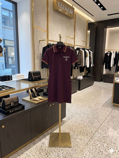 Premium Maroon Polo T-Shirt Dress for Women
