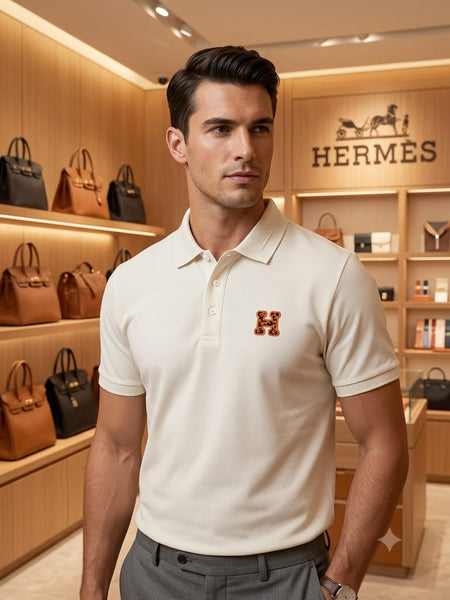 Branded Collection  Men's White Premium Polo T-Shirt