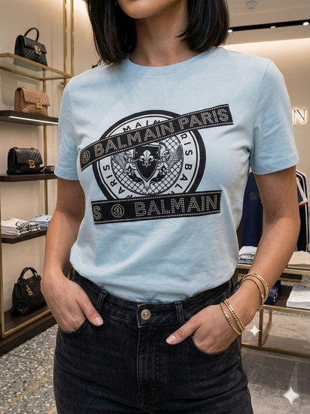 Women's Premium Sky Blue Graphic Printed  T-Shirt Everyday Fashion Wear