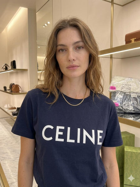 Women's Premium Navy Blue Logo Print  T-Shirt – Classic Casual Tee
