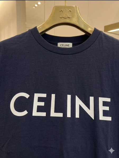 Women's Premium Navy Blue Logo Print  T-Shirt – Classic Casual Tee