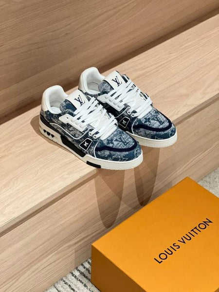 Elegant Monogram Denim Low-Top Premium Sneakers