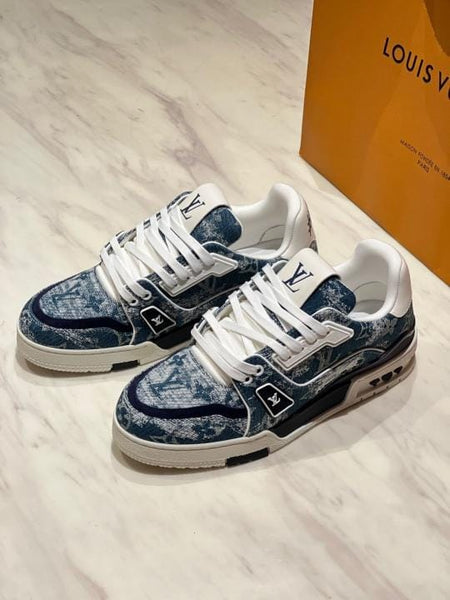 Elegant Monogram Denim Low-Top Premium Sneakers