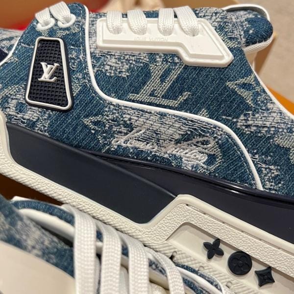 Elegant Monogram Denim Low-Top Premium Sneakers