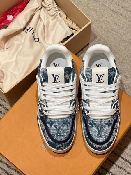 Elegant Monogram Denim Low-Top Premium Sneakers