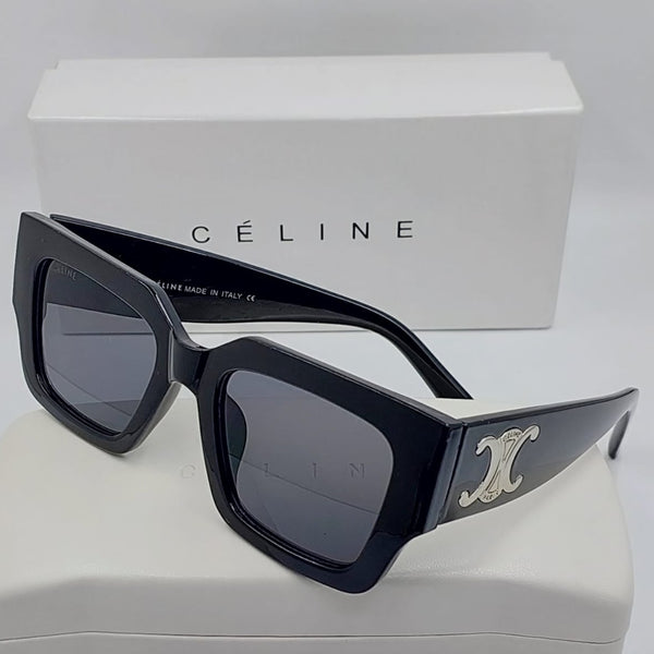 Premium Black Square Sunglasses – Luxury Designer Eyewear with Signature Logo