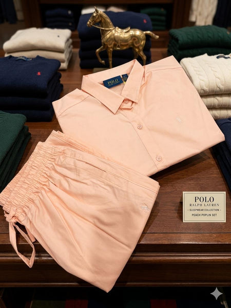 Premium Women's Peach Co-Ord Outfit | Full Sleeve Shirt with Drawstring Pants
