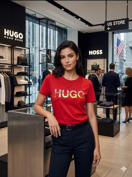 Red Logo T-Shirt for Women | Premium Casual Crew Neck Tee