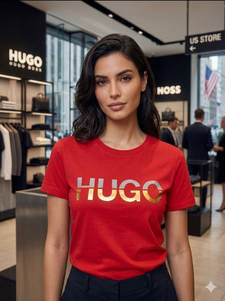 Red Logo T-Shirt for Women | Premium Casual Crew Neck Tee