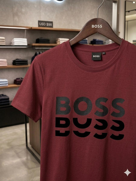 Maroon Logo T-Shirt for Women | Premium Casual Crew Neck Tee