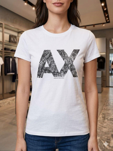 Imported White Logo T-Shirt for Women  Premium Casual Crew Neck Tee