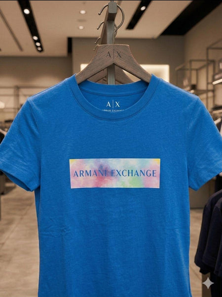 Imported  Blue Logo T-Shirt for Women | Premium  Casual Crew Neck Tee