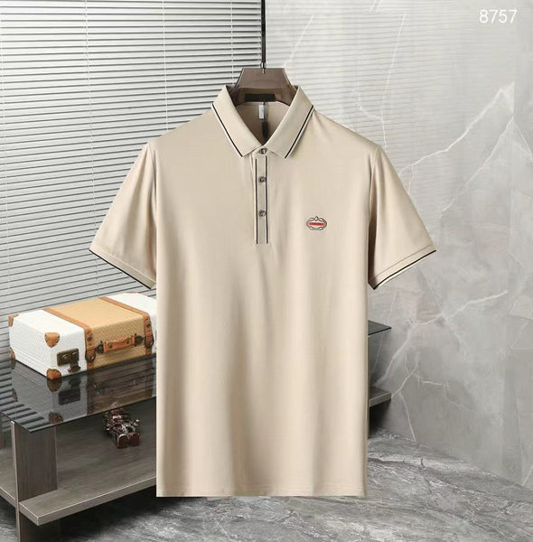 Premium Men's Polo T-Shirt with Contrast Trim & Logo Detail
