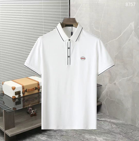Premium Men's Polo T-Shirt with Contrast Trim & Logo Detail
