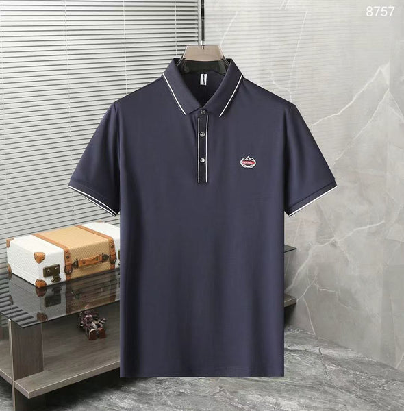 Premium Men's Polo T-Shirt with Contrast Trim & Logo Detail