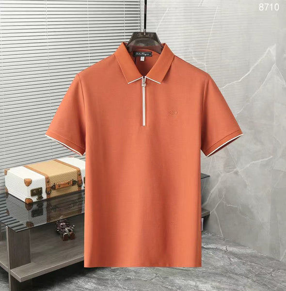 Luxury Men's Zip Polo T-Shirt – Premium Soft Fabric with Signature Embroidery
