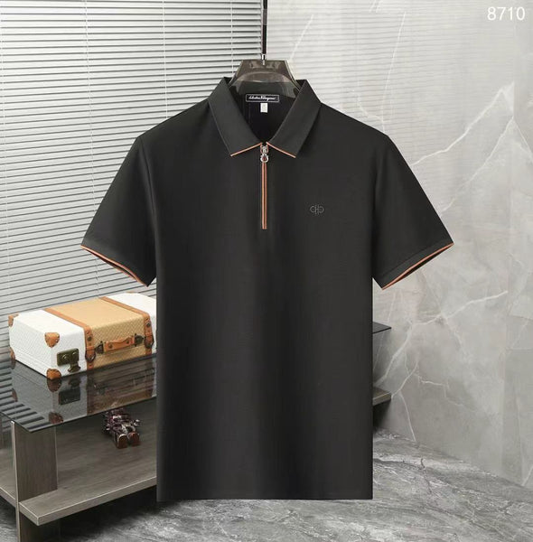 Luxury Men's Zip Polo T-Shirt – Premium Soft Fabric with Signature Embroidery