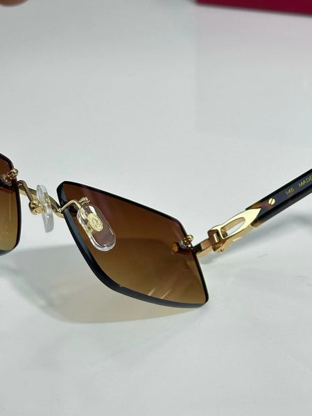 Premium Rimless Square Sunglasses for Men  UV Protection | Lightweight Luxury Eyewear