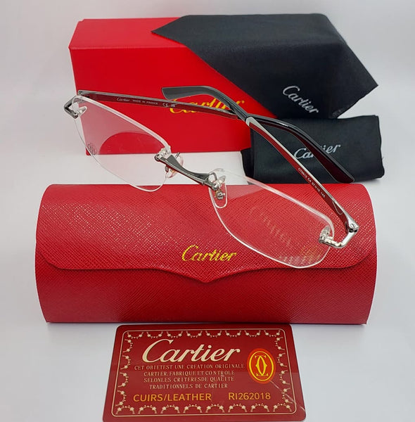 Premium Rimless Rectangle Eyeglasses Frame for Men  Gold Metal Optical Glasses