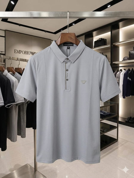 Premium Men's Textured Polo T-Shirt  Soft Breathable Fabric Classic Smart Fit