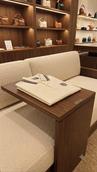 Luxury Imported Cream   Polo T-Shirt with Embroidered Logo