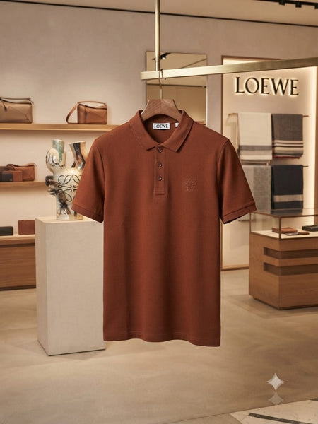 Premium Men's Brown Textured Polo T-Shirt – Classic Collar, Soft  Regular Fit