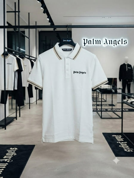 Premium Men's White Contrast Trim Polo T-Shirt