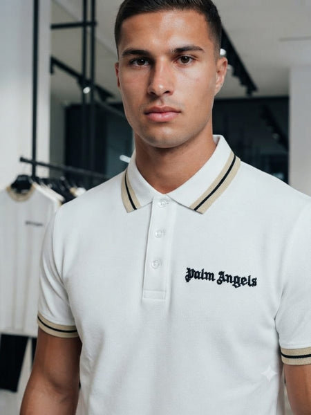 Premium Men's White Contrast Trim Polo T-Shirt