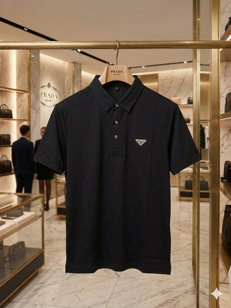Men's Premium Black Polo T-Shirt | Modern Textured Designer Polo