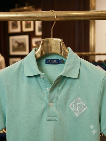 Women's Mint Green Polo T-Shirt  Premium  Casual Collared Tee