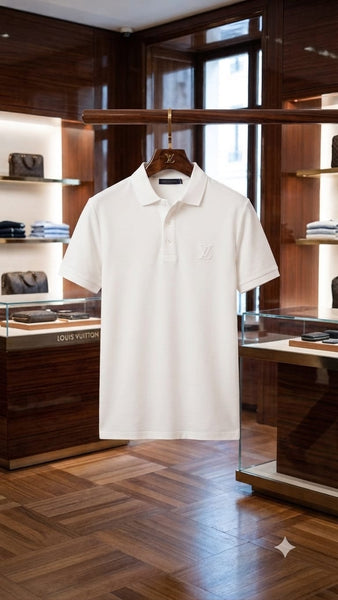 Premium White Polo T-Shirt for Men Classic Fit Elegant Casual Wear