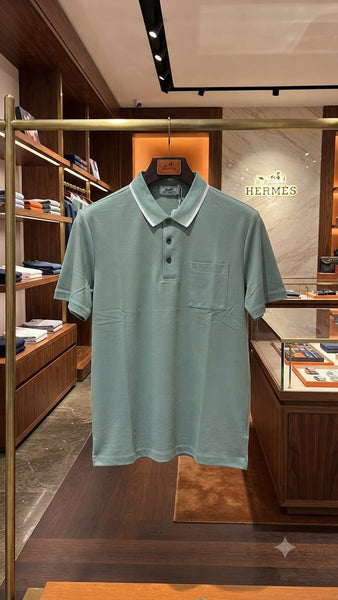 Premium Sage Green Men's Polo T-Shirt with Chest Pocket