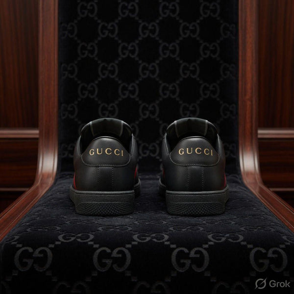 Men's Black Premium Leather Sneakers Luxury Casual Lace-Up Shoes
