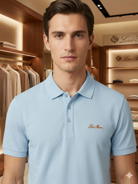 Imported Classic Light Blue Casual Polo Tee